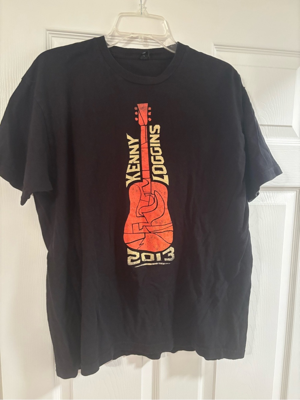 Kenny Loggins Black Graphic Tee with Orange Guitar Print - 2013